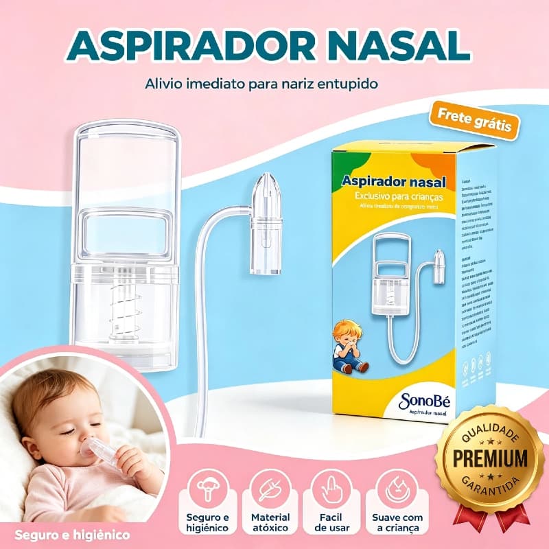 Aspirador Nasal Manual transparente, acessório limpeza de passagem nasal infantil, sucção silenciosa anti-retorno