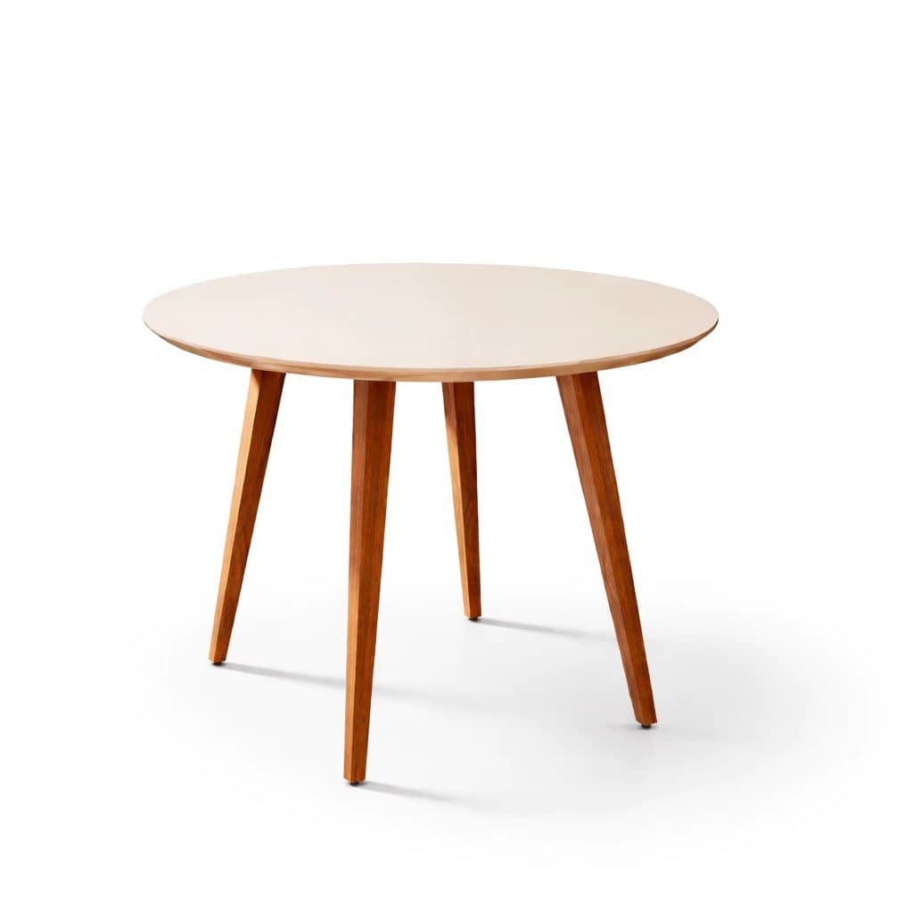 Mesa de Jantar Redonda Resistente 90x90 Pés de Madeira Sala de Jantar Cozinha