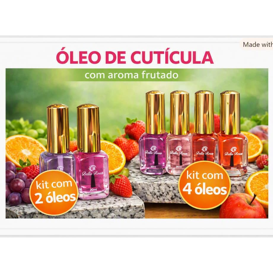 Kit com 2 ou 4 Óleos para hidratante para cuticulas com Aroma