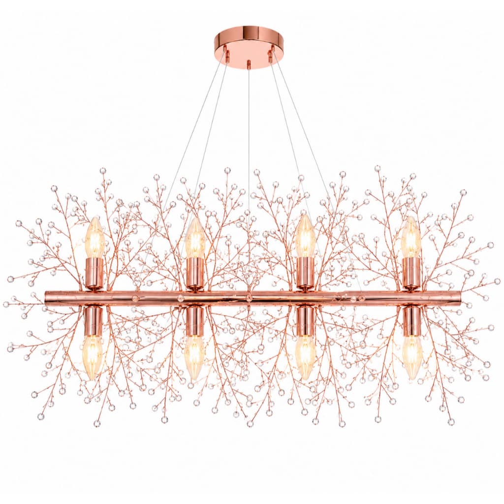 LUSTRE DENTE DE LEÃO ROSE 90CM CÓD:92056
