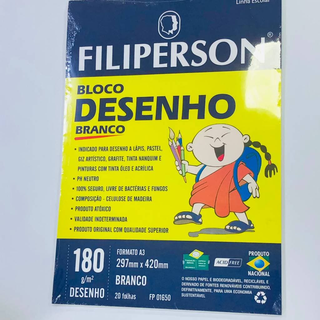 BLOCO DE DESENHO A3 180G FILIPERSON