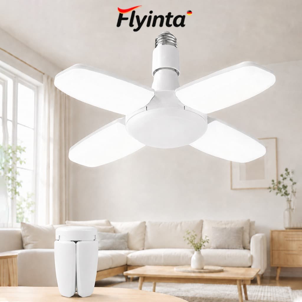 Flyinta Luminária LED 60W Dobrável Ventilador De Teto Luz De Alta Intensidade Lâmpada Luz Led 110v/220v