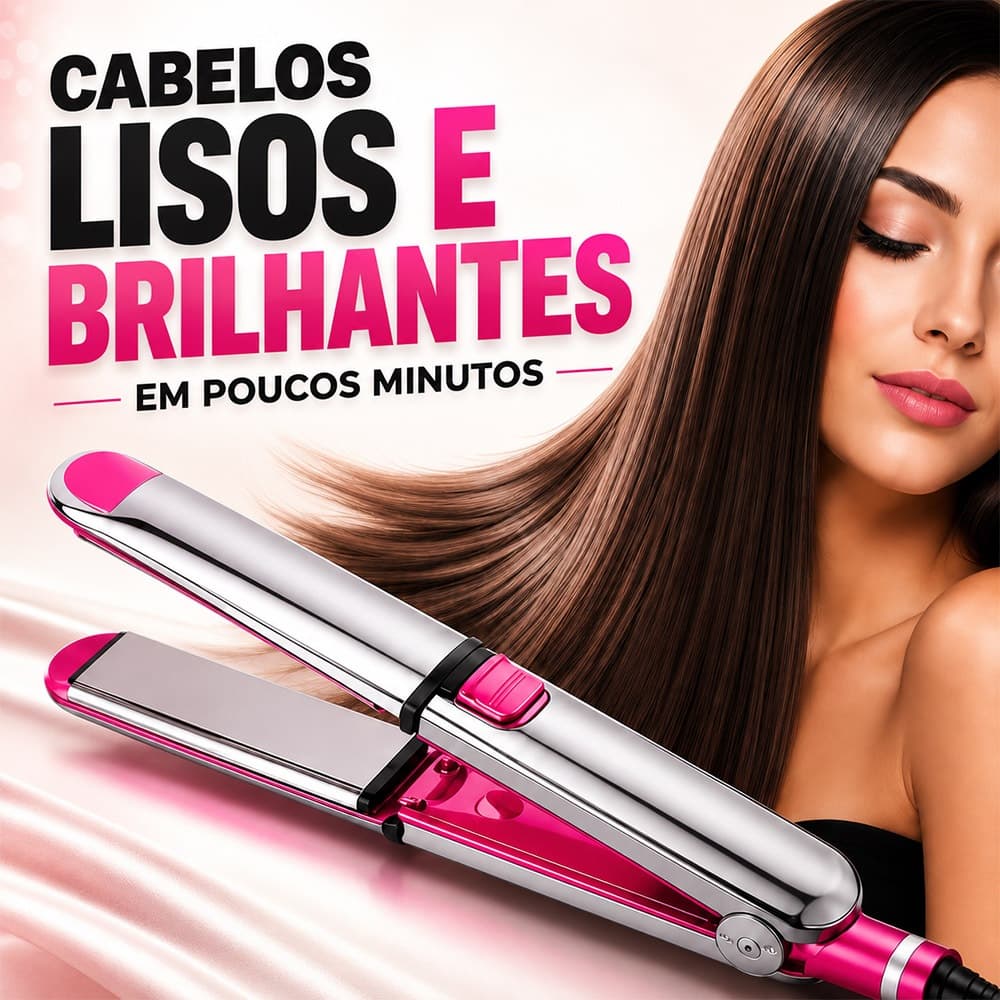 Prancha Alisadora Nano Titanium Profissional Bivolt 110V 220V 465°F Anti Frizz Cabelo Liso