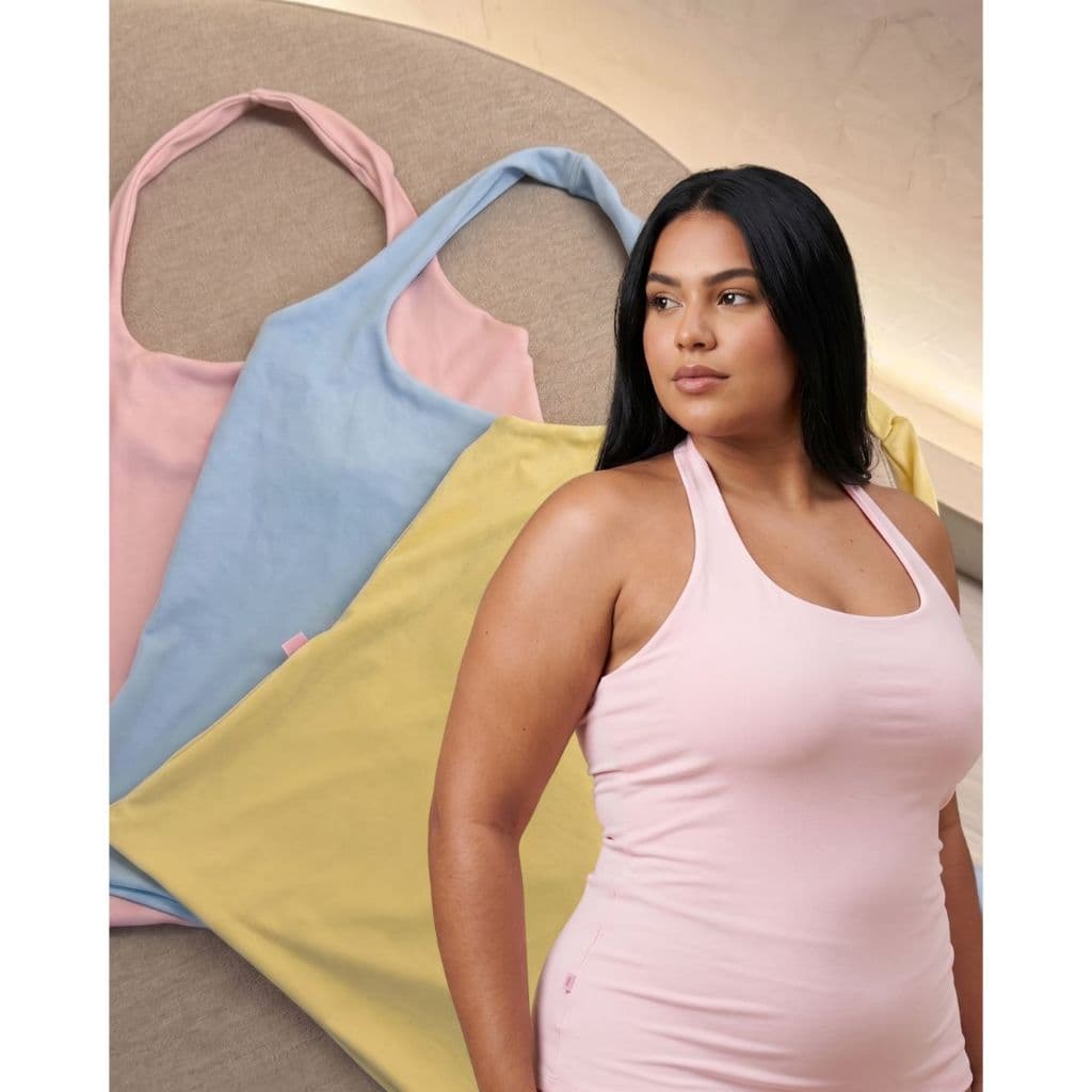 Blusa Plus Size Feminina Forrada Básica Casual Halter Regata Minimalista Tecido Premium G1 G2 Fitness