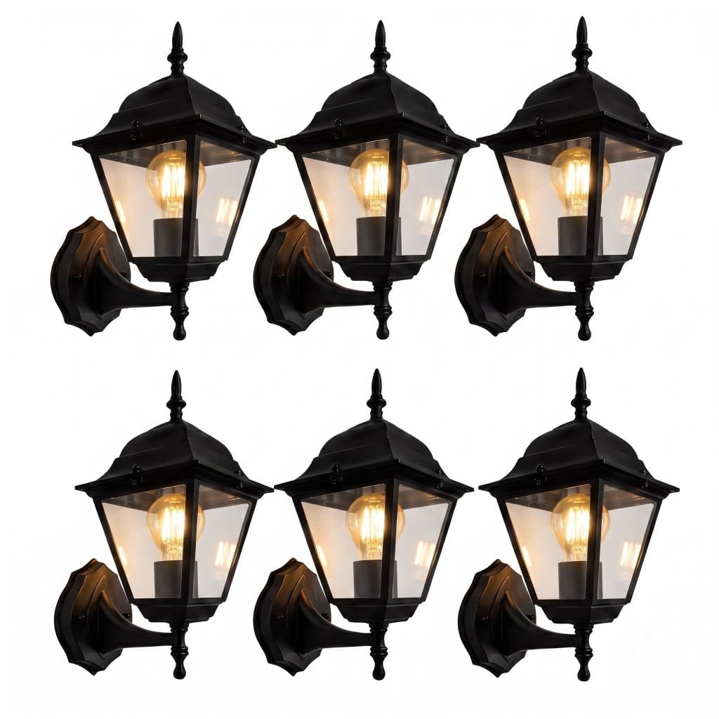 Kit 6 Arandelas Luminária Ponente Soquete E27 Bivolt Parede Externa Muro Corredor Area Gourmet Varanda