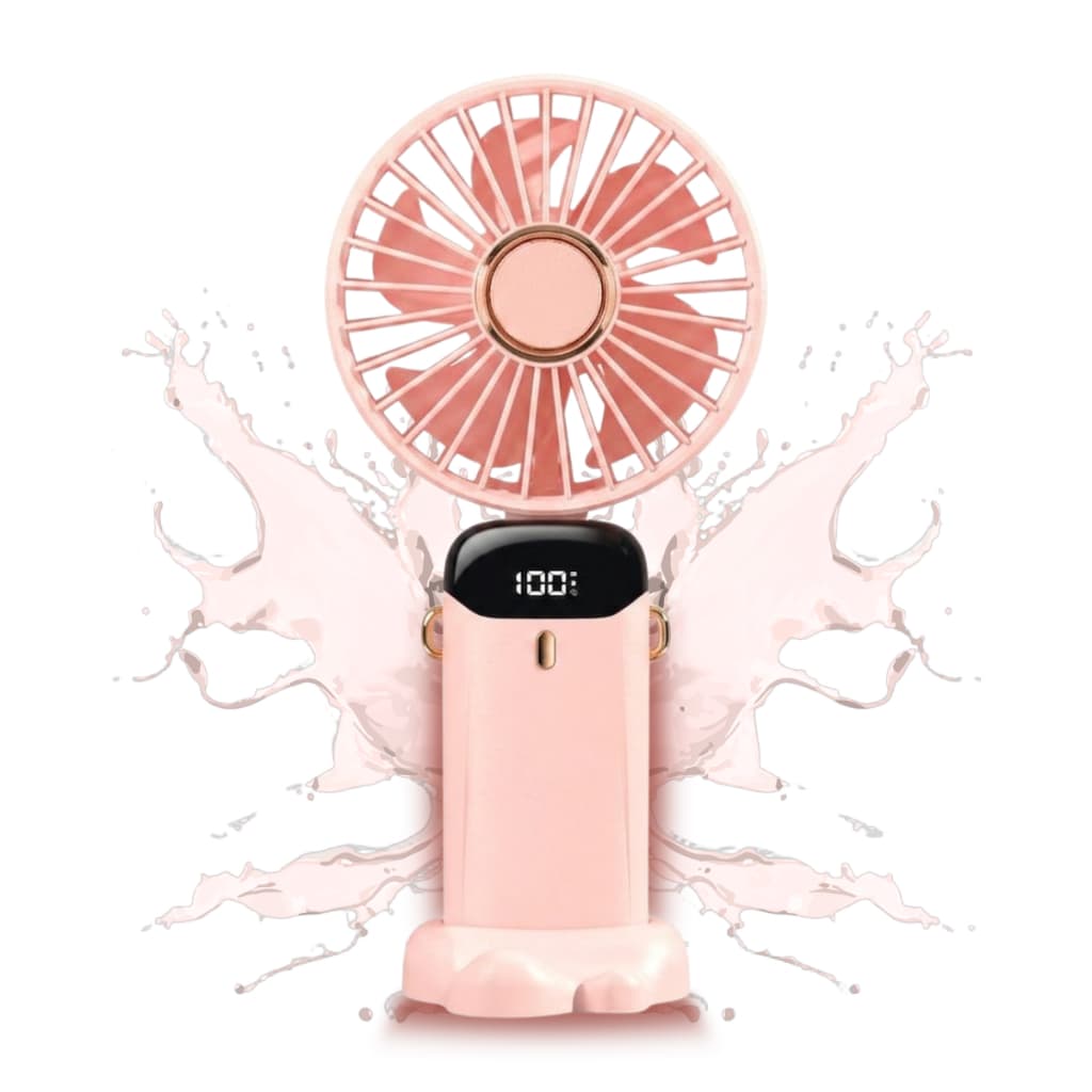 Ventilador Portátil De Mão Rosa Recarregável Usb Mini Maquiagem Turbo Silencioso Camping Viagem