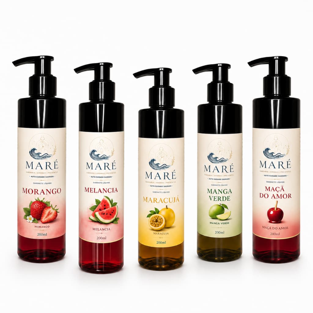 Sabonete Líquido Artesanal 250ml  com Essência Premium Maré - Diversos Aromas