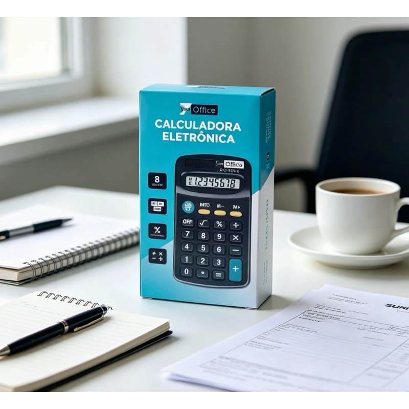 Calculadora de Mesa Com Duplo Visor + Testa Dinheiro Falso Para Caixa De Comercio Visor 12 Digitos(Uso Apena 1 Pilha AA