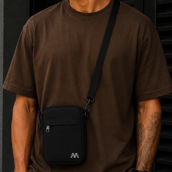 Bolsa Transversal Shoulder Bag MilMay Pochete Unisex Resistente Mini Masculina e Feminina Promoção