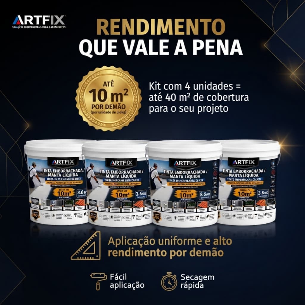 Kit 3 4 ou 5 Mantas Líquidas Impermeabilizantes 3,6Kg Para Telha Zinco Amianto
