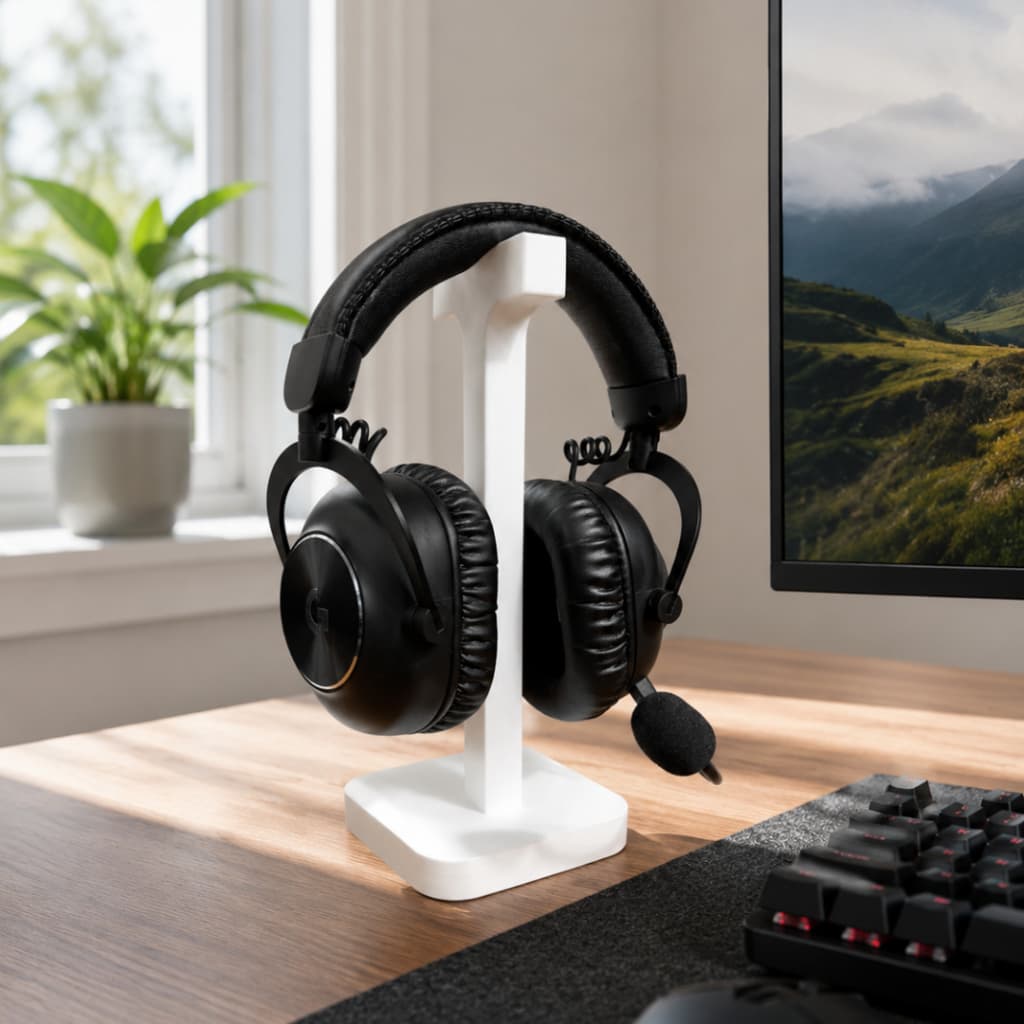 Suporte Para Fone De Ouvido Headset Gamer Para Mesa - Preto, Branco