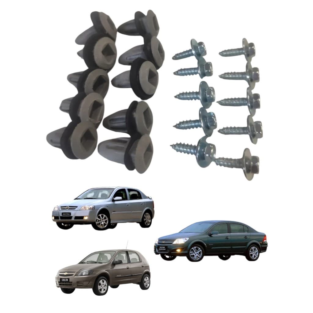 Kit Parafusos Buchas Fixação Parachoque GM Vectra Astra Montana Corsa Kadett Silverado Omega