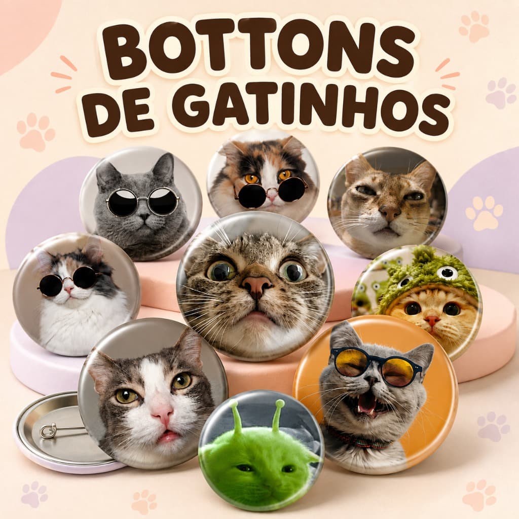 Bottons de gato e gatinho alienígena