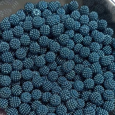 Pérola craquelada 14 mm (Azul Petróleo) - 50 Unidades