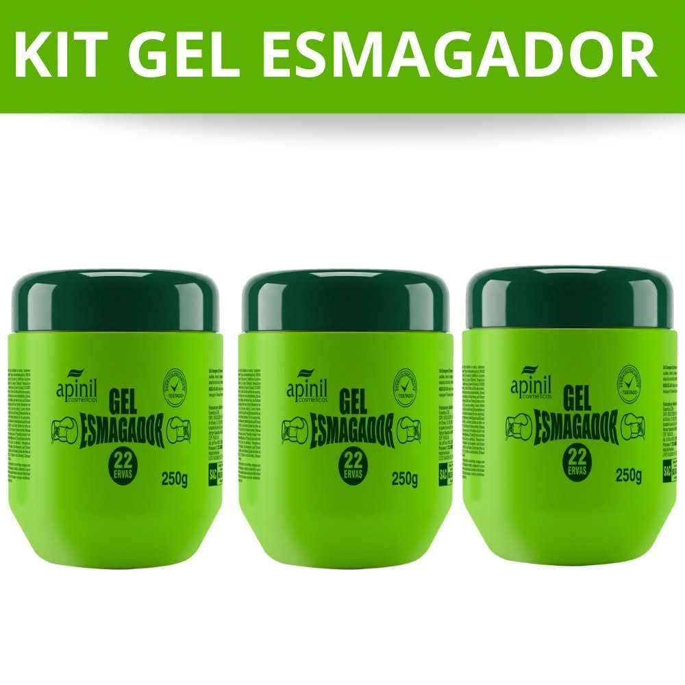 Kit 3 Gel Pós Treino Massageador Esmagador 22 Ervas 250g Apinil | Muscular Dor