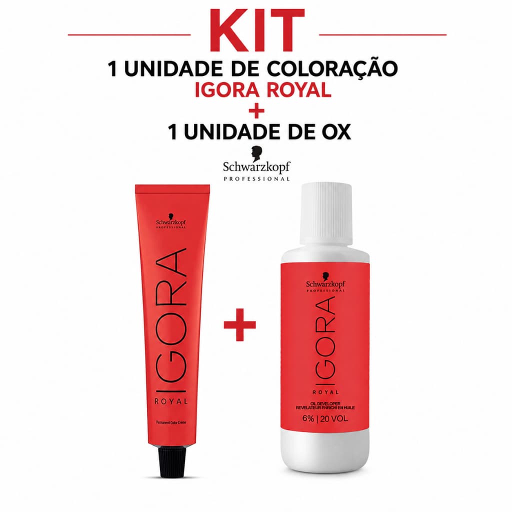 Kit Tinta Igora Royal 1un 8-77 + 1un Ox Água Oxigenada 60ml