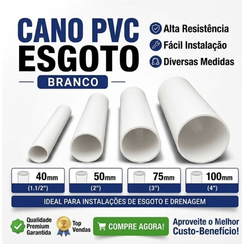 CANO PVC TUBO ESGOTO  E USO GERAL
