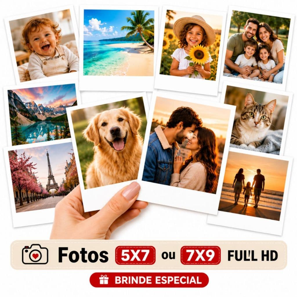 Kit Mini Fotos Personalizadas Full HD Presentes Estilo Polaroid 4 - 8 - 16 - 32 Unidades + Brindes