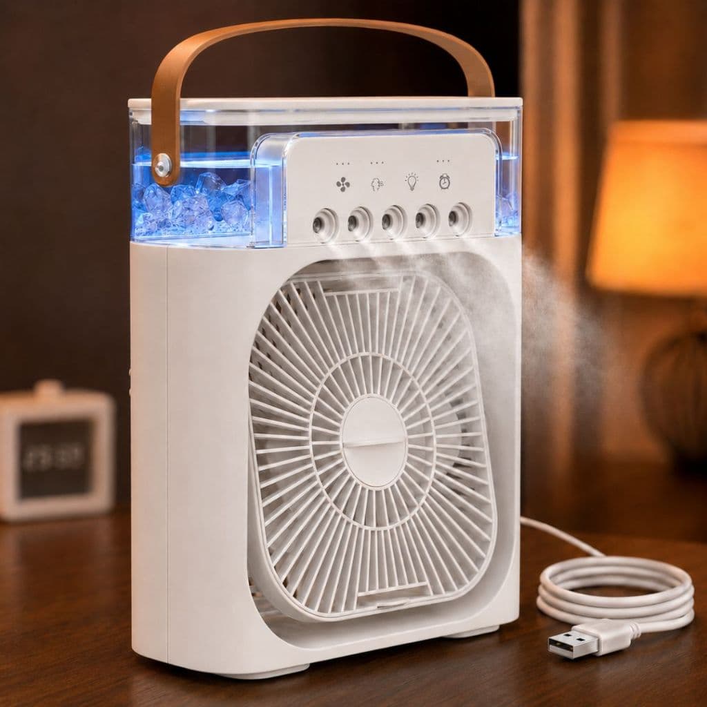 Climatizador Portátil Climatizador Frio Mini Ar Condicionado Portatil Mini Ventilador Gelo Aromatizador Difusos Branco