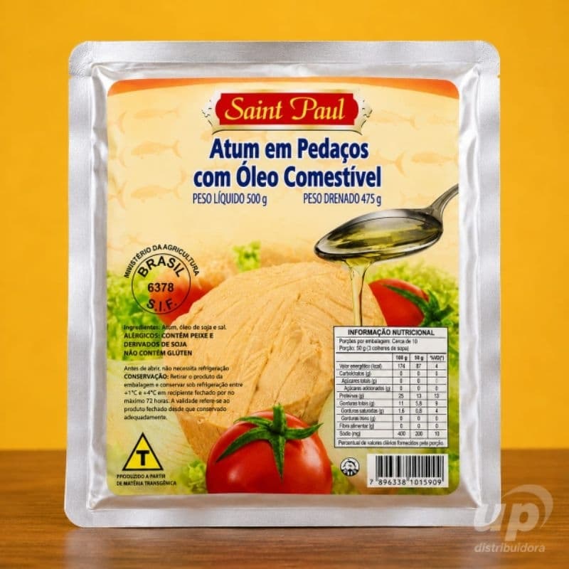 Atum 🐟 em Pedaços SAINT PAUL Pct 1X500G (ótimo custo-benefício)