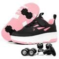 Tênis Com Rodinha Estiloso Skeitenis Patins Para Crianças Menino E Menina preto