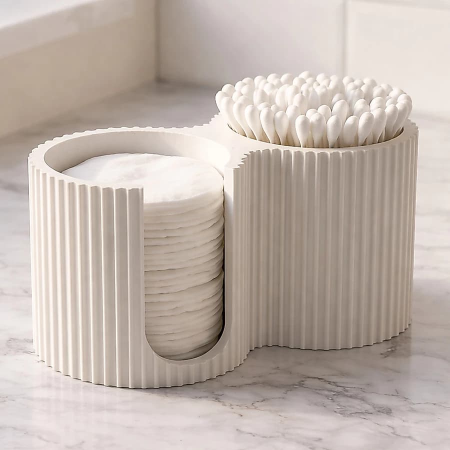 Porta Algodão e Cotonete - Kit Banheiro Organizador Moderno - Decoração - RÁPIDO ENVIO