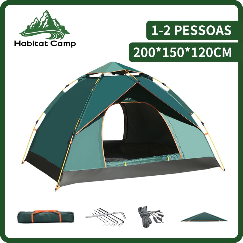 Barraca Camping Portátil A Prova D'agua Dois Andare Barraca De Acampamento 2 Pessoas De Praia