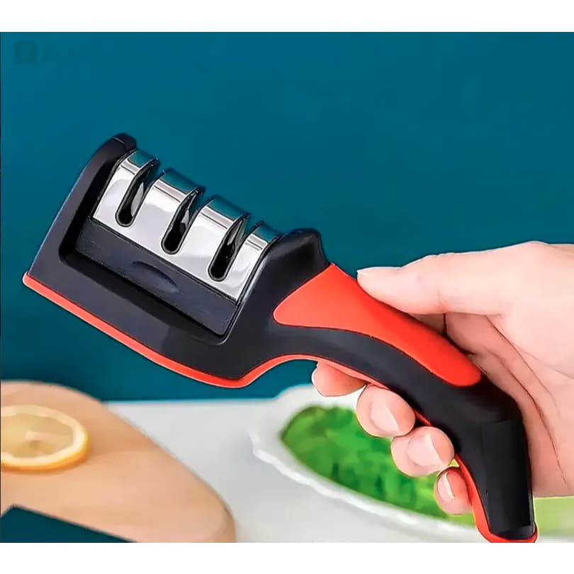 Afiador De Facas Profissional 3 Em 1 Inox Corte Preciso