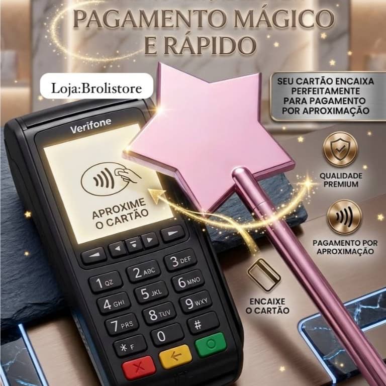 Varinha Mágica Porta Cartão para Pagamento por Aproximação NFC Estrela Acessório de Cartão de Credito