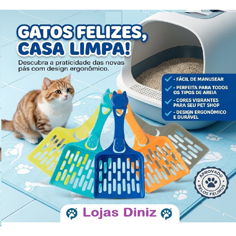 Pá Higiênica Para Caixa de areia Cara de Gato - Seu PET merece esse cuidado.