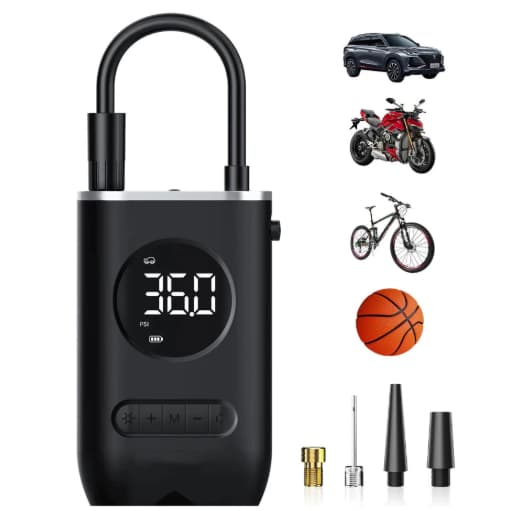 Mini Compressor De Ar Portátil Recarregável Digital USB Calibrador De Pneus e Infláveis- bola- bicicleta - moto- colchão