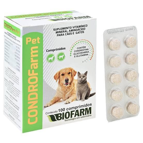 CondroFarm Pet Biofarm 100 Comprimidos Suplemento Cães Gatos