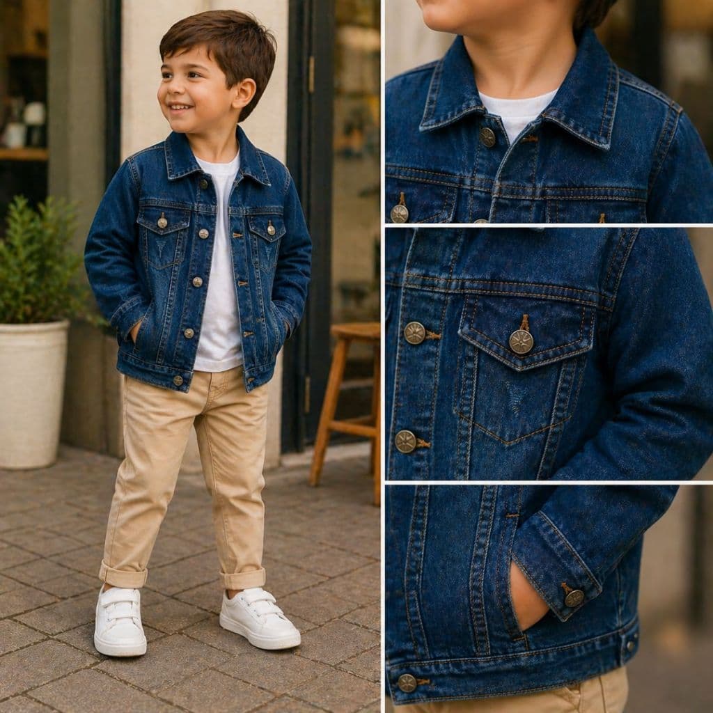 Jaqueta Jeans e Sarja Infantil Premium Menino e Menina do 1 ao 16 Confortável e Estilosa