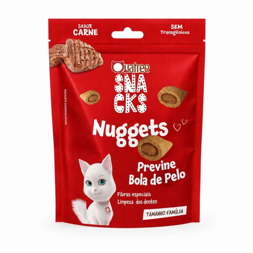 Quatree Petisco Para Gatos Anti Bola De Pelo Sabor Carne