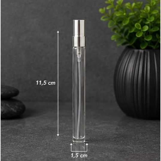 Vidro Porta Perfume 10ml Cilindro Spray 11,5x1,5