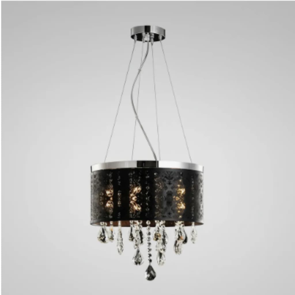 Luminária Avant Duquesa Coroa Candelabro Preto Fosco G9 - Pendente charmoso e Sofisticado -