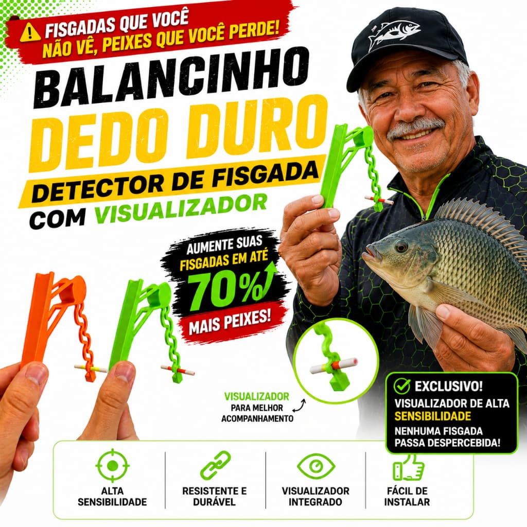 4 Balancinhos Dedo Duro Detector de Fisgada com Visualizador Pesca Novidade