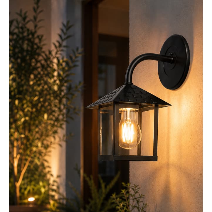 Arandela Blumenau Iluminação Nina Quadrada 1xE27 Preta