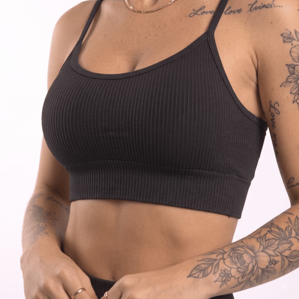 Top Alcinha ajustável Fina Academia Fitness Bojo Poliamida Verão Feminino alça zero Transparência