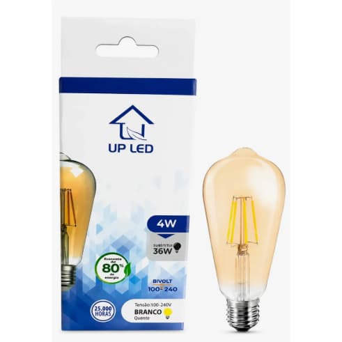 Lâmpada Led St64 4w Branco Quente Branco-quente Bivolt