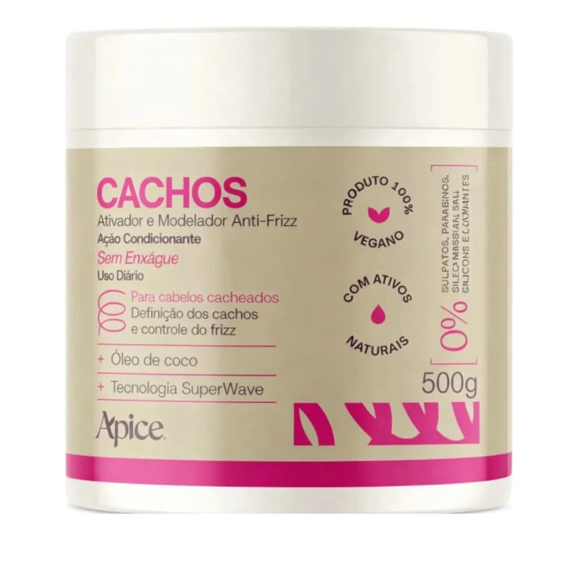 Ativador E Modelador De Cachos Vegano Anti Frizz Ápice Cosmetics 500g