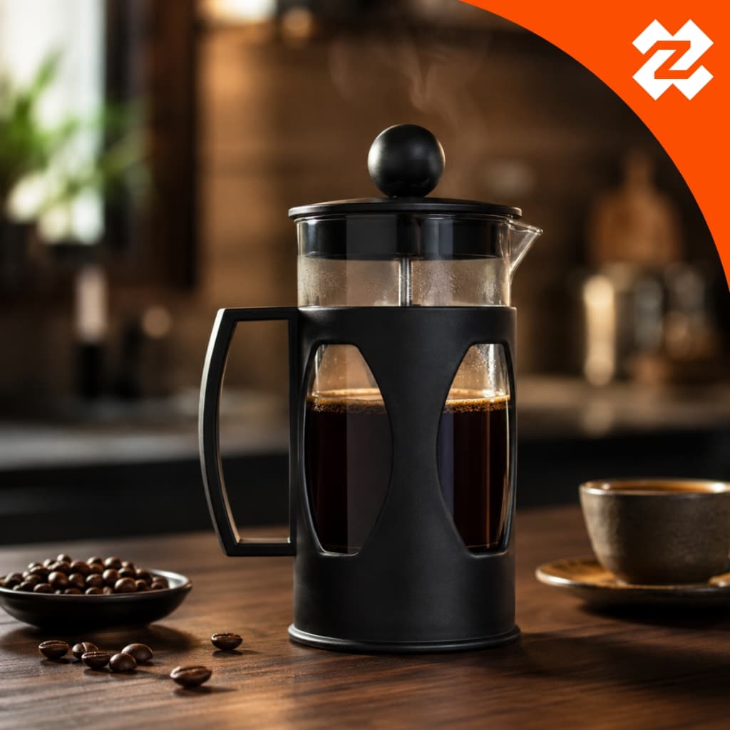Cafeteira Prensa Francesa 350ml Inox Café Chá French Press Vidro Borossilicato Inoxidável Mimo Style