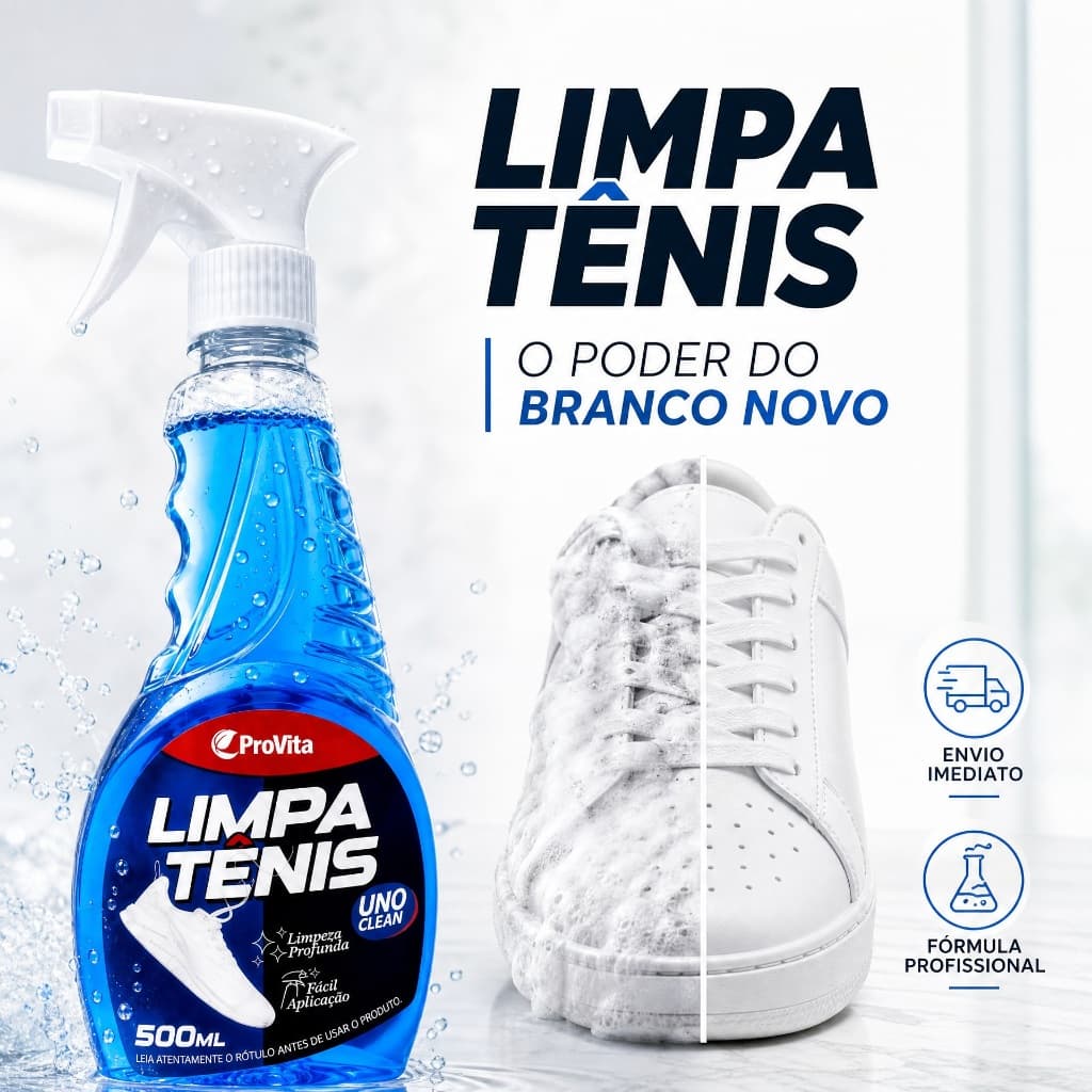 Limpa Tenis Premium Provita Spray 500ml Limpeza Seco Rapida Profunda Perfumado Nao Danifica Tecidos Branco