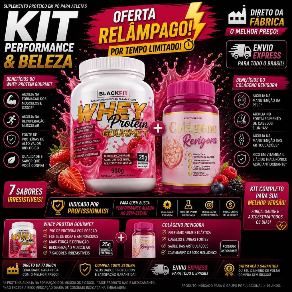 WHEY + COLÁGENO - BELEZA NATURAL - DIRETO DO FABRICANTE