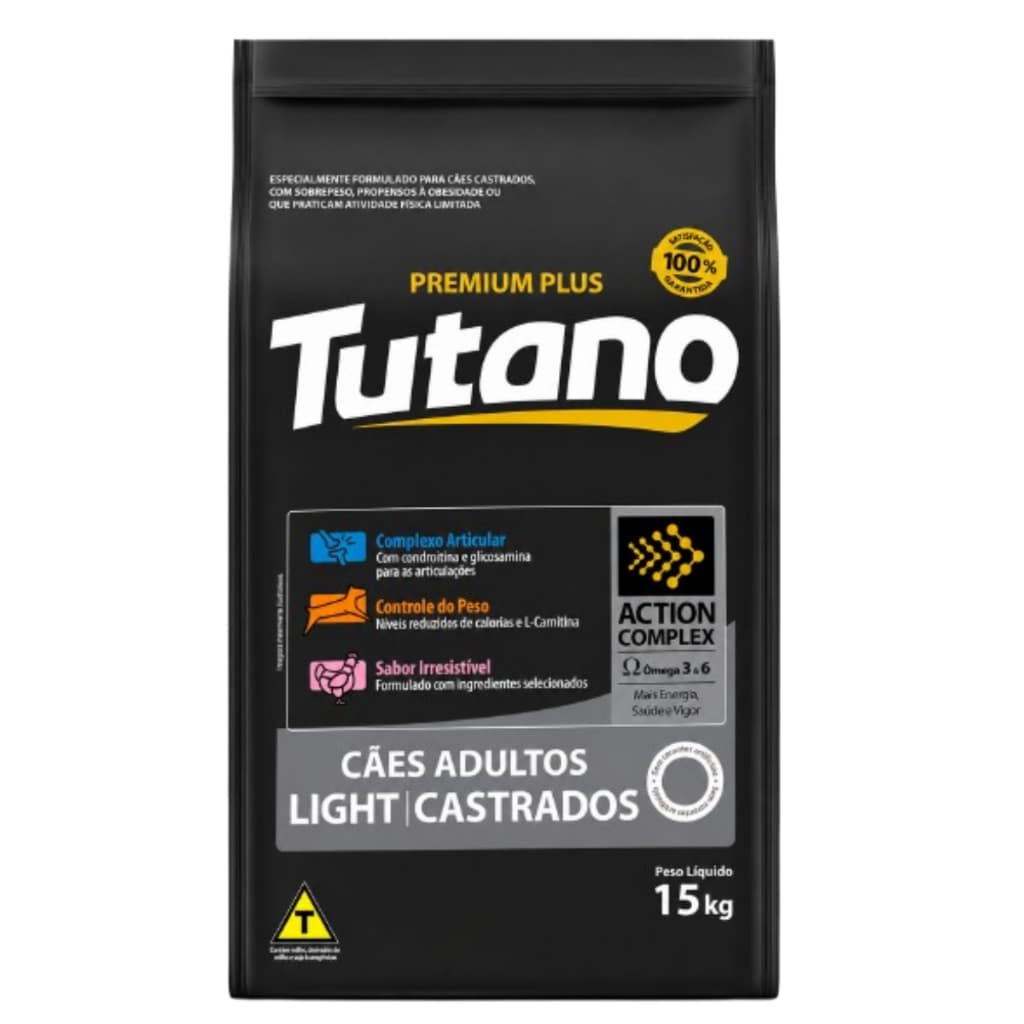 Ração Tutano Light/Castrado 15kg Cães Aulto