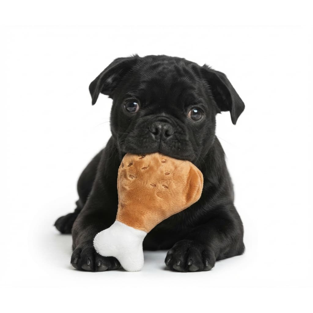 Brinquedo Para Cachorro Coxa de Frango Pelúcia com Apito