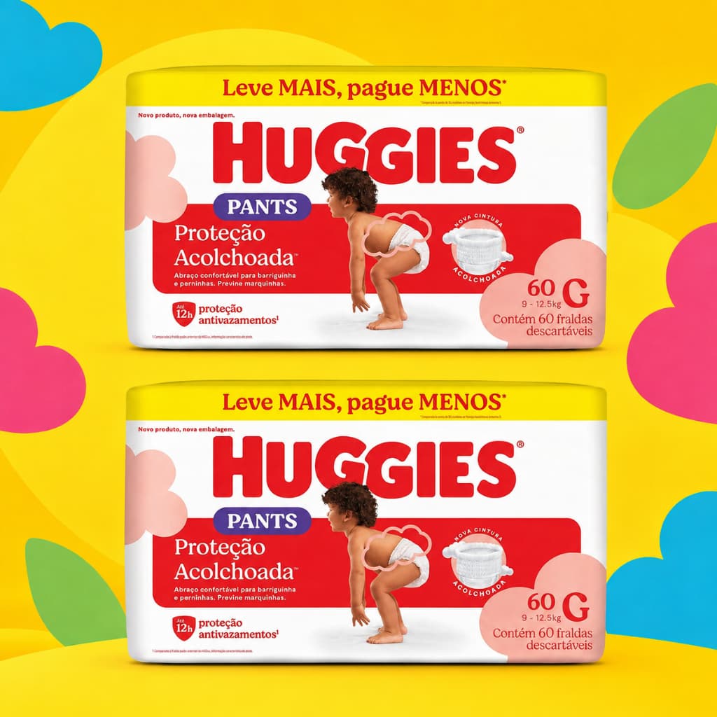Fralda Huggies Roupinha Pants Supreme Care G Com 120 Unidades