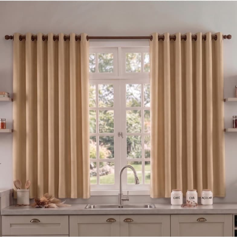 Cortina 2 Metros Oxford liso 2,20x1,40 para Sala/Quarto