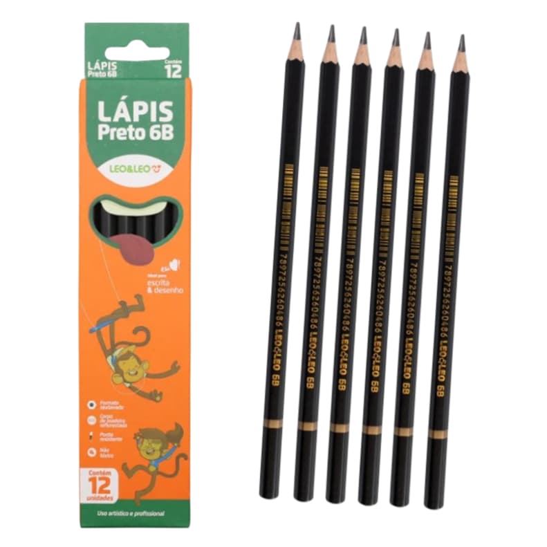 Lapis Técnico 6 B Lapis Para Desenhar Ou Escrever Com 2 Ou 6 Unidades Leo Leo