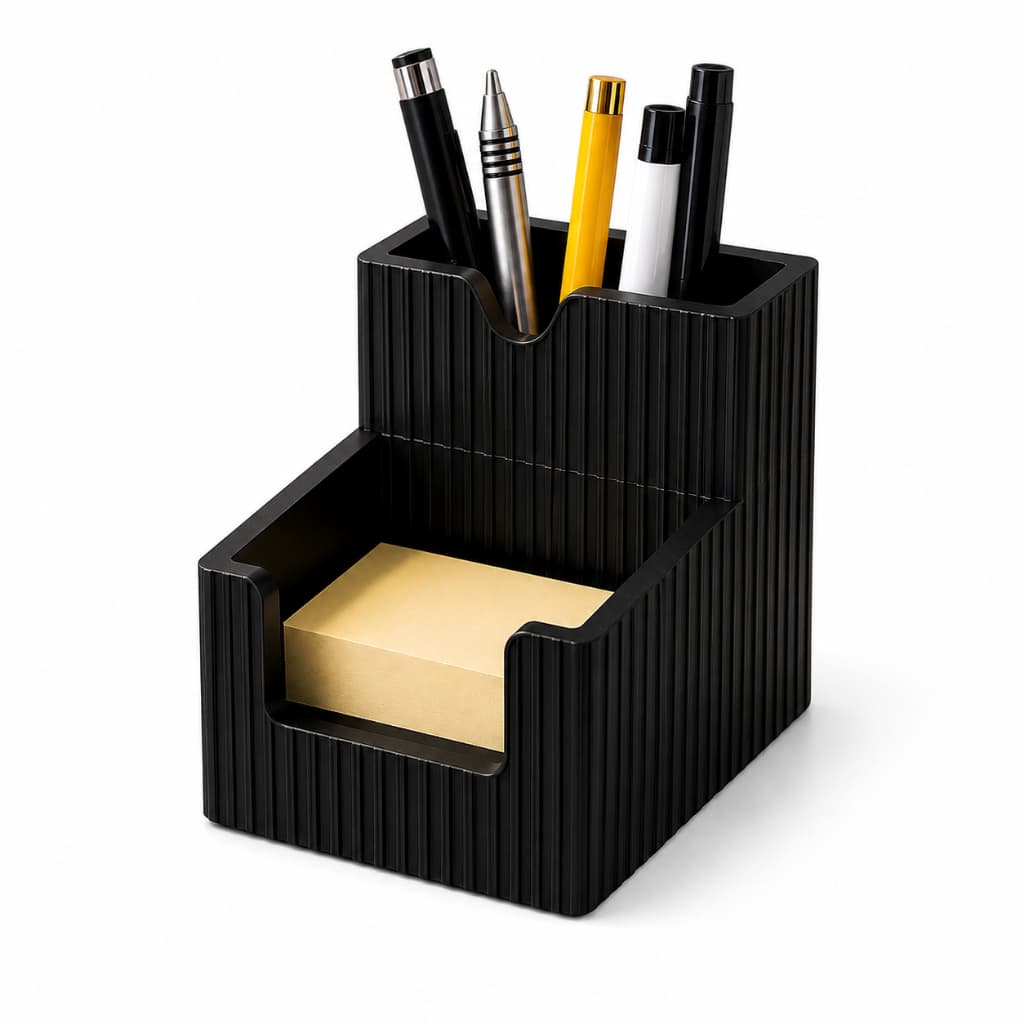 Organizador de Mesa 2 em 1 Porta Canetas + Porta Bloco de Notas | Minimalista 14x9x7,5cm area interna canetas maior